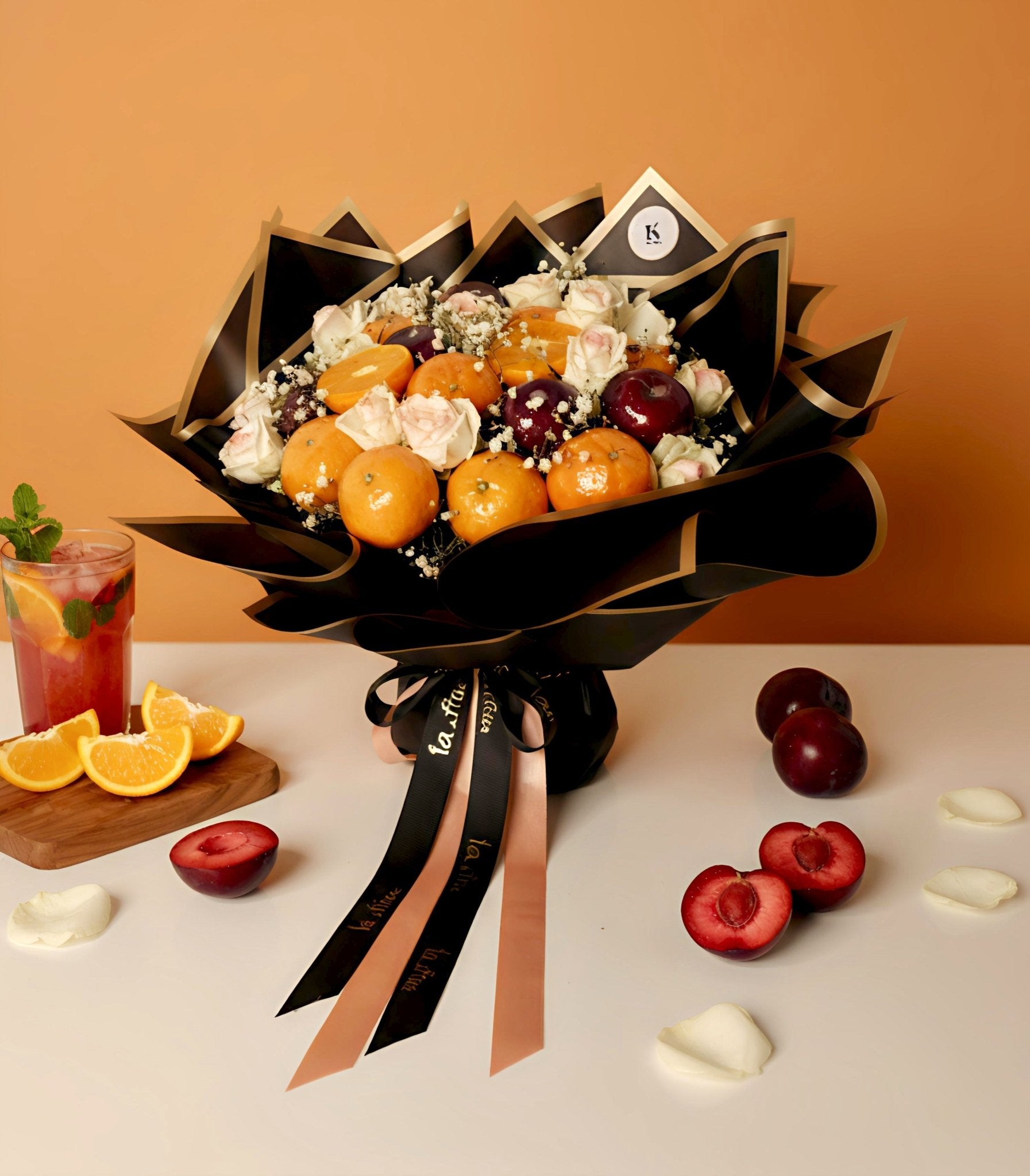 Orange & Plum Fruit Bouquet - La Fruita