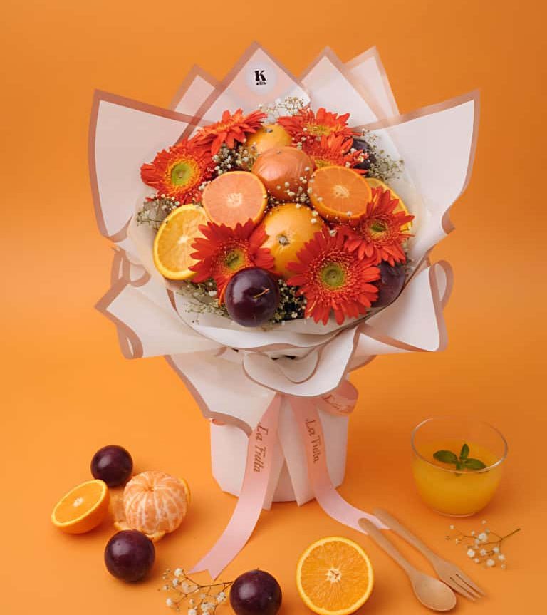 Orange & Plum Fruit Bouquet - La Fruita
